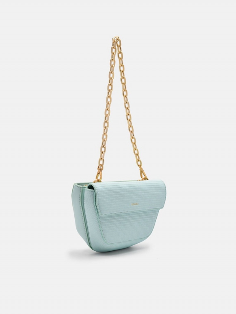 Light Turquoise Women's Pedro Olivia Shoulder Bags | IXOHVQ-423