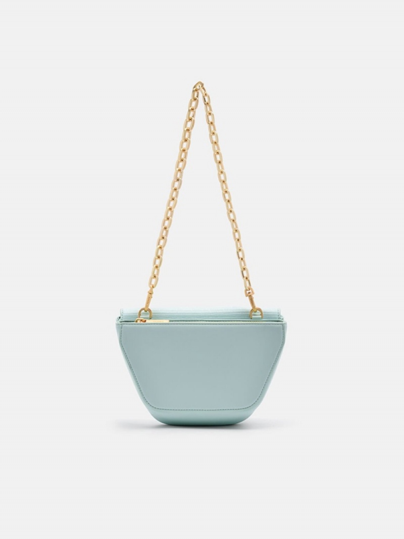 Light Turquoise Women's Pedro Olivia Shoulder Bags | IXOHVQ-423