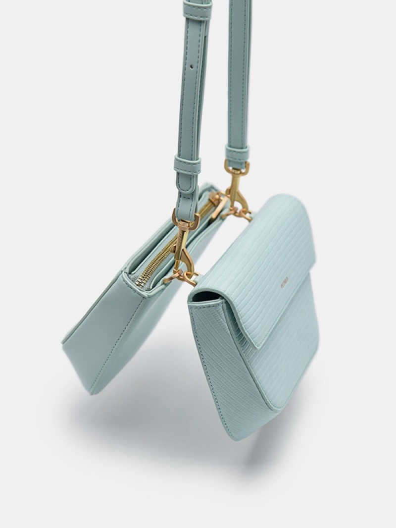 Light Turquoise Women's Pedro Olivia Shoulder Bags | IXOHVQ-423