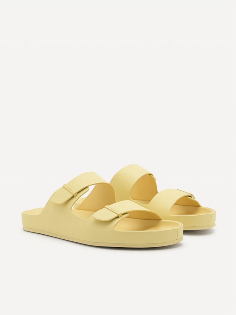 Light Yellow Men's Pedro Indy Slides | FAWMCT-150