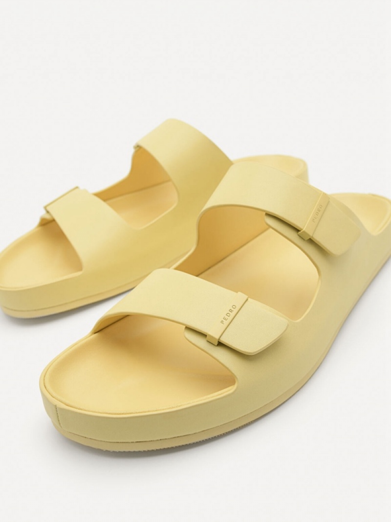 Light Yellow Men's Pedro Indy Slides | FAWMCT-150