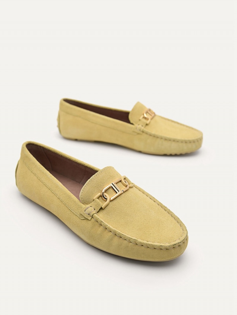 Light Yellow Women's Pedro Icon Flats | ZJVPHW-489