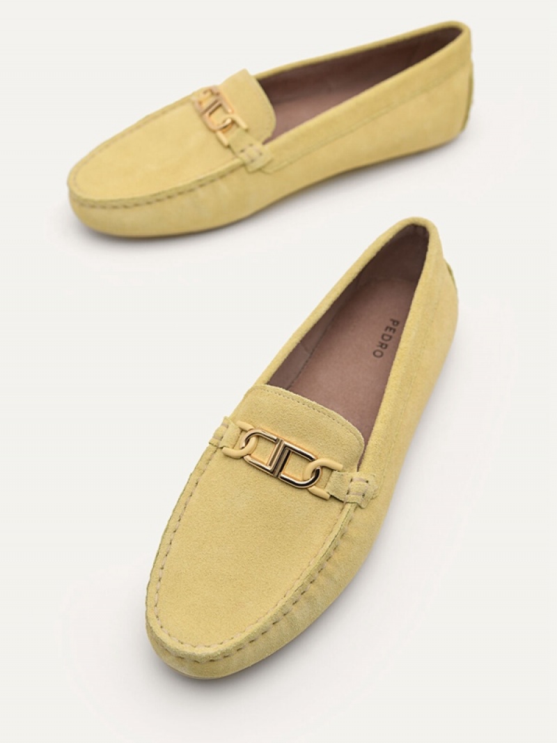 Light Yellow Women's Pedro Icon Flats | ZJVPHW-489