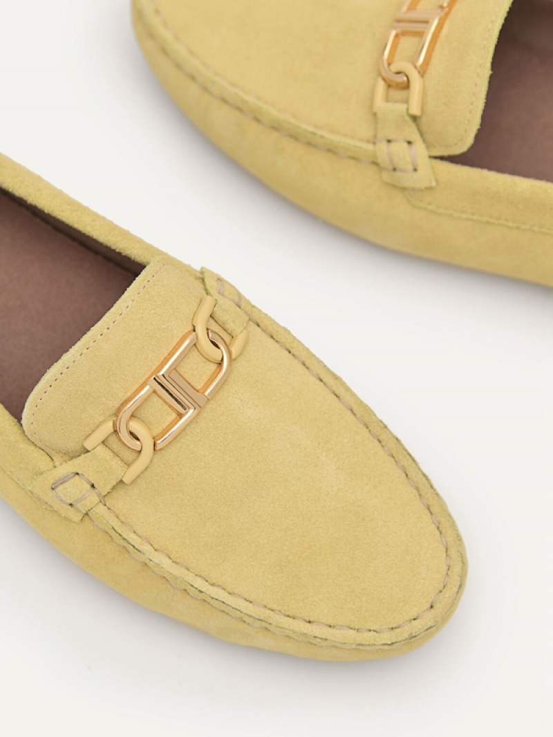 Light Yellow Women's Pedro Icon Flats | ZJVPHW-489