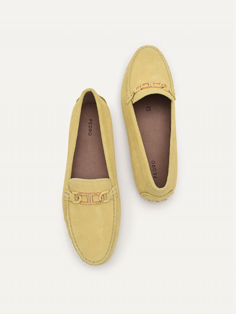 Light Yellow Women's Pedro Icon Flats | ZJVPHW-489