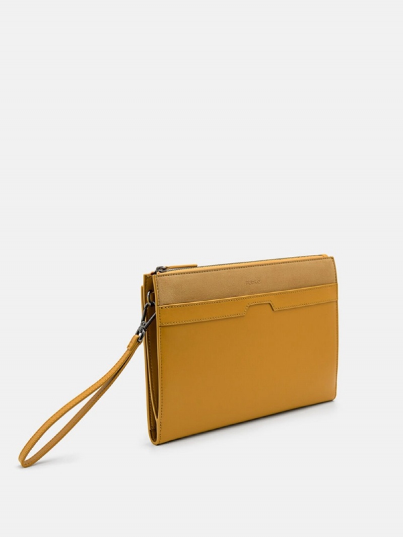 Mustard Men's Pedro Adrian Clutch Bag | KBYFEC-042