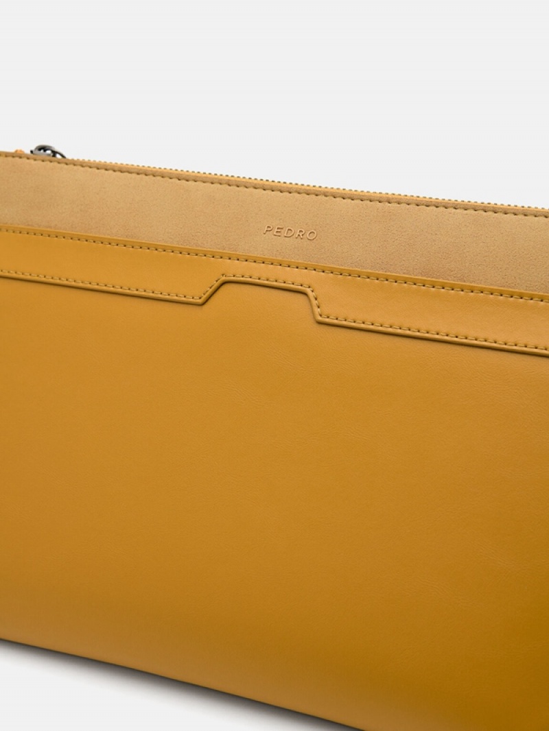 Mustard Men's Pedro Adrian Clutch Bag | KBYFEC-042