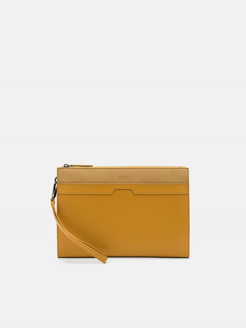 Mustard Men\'s Pedro Adrian Clutch Bag | KBYFEC-042