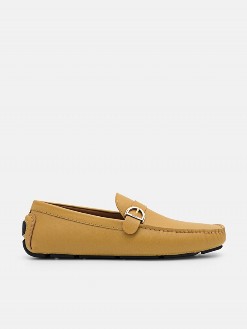 Mustard Men\'s Pedro Dillon Leather Moccasins | QYPJBH-189