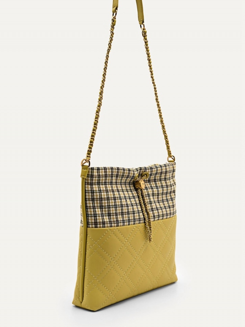 Mustard Women's Pedro Cala Quilted Drawstring JM003 Tote Bag | PFHDAE-216