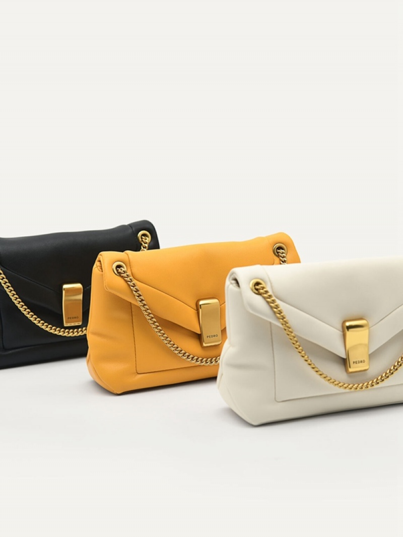 Mustard Women's Pedro Pinto Mini Envelope Shoulder Bags | NVGOFL-163