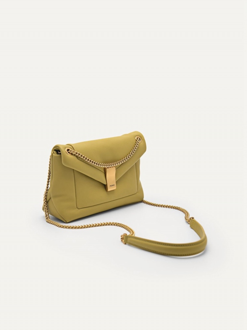 Mustard Women's Pedro Pinto Mini Envelope Shoulder Bags | XRHQPY-962