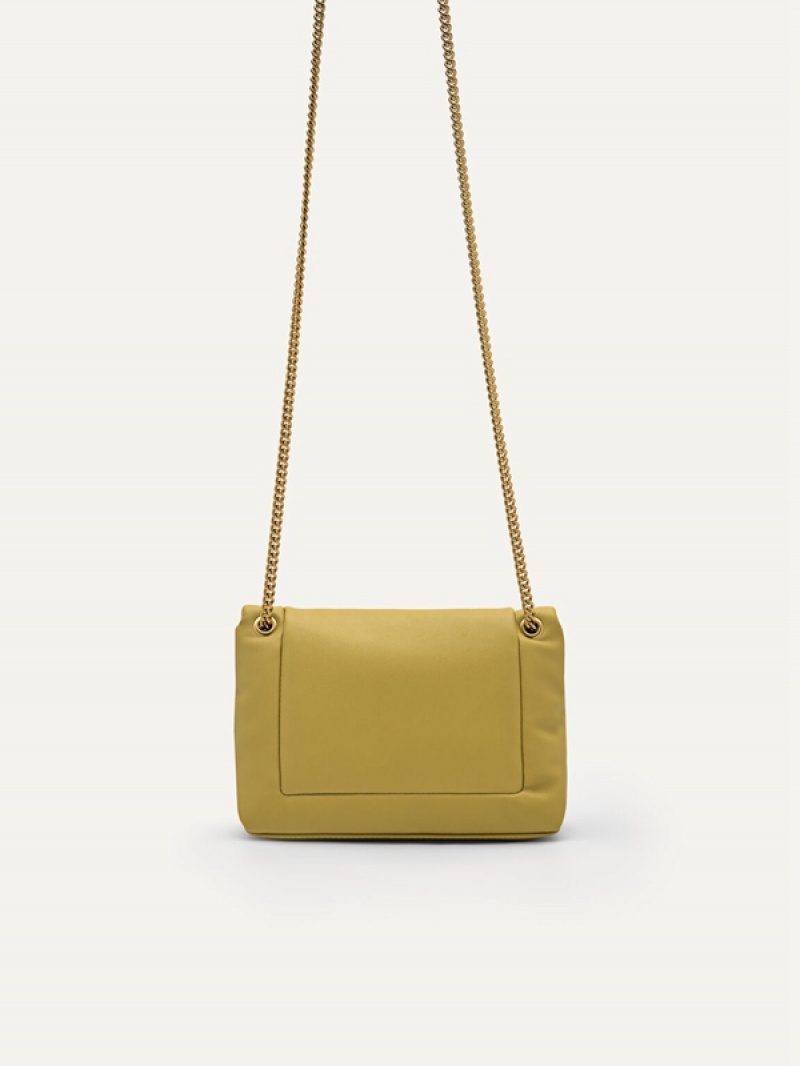 Mustard Women's Pedro Pinto Mini Envelope Shoulder Bags | XRHQPY-962