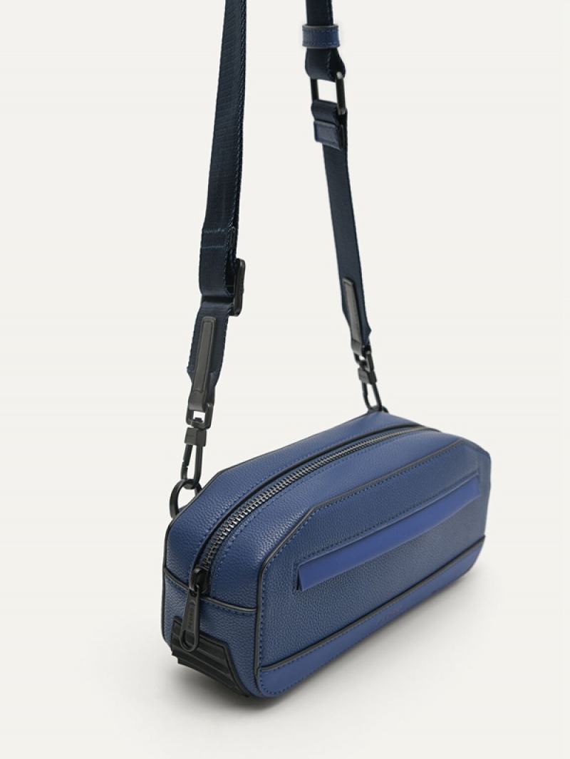 Navy Men's Pedro Baguette Sling Bag | UWSLPR-587