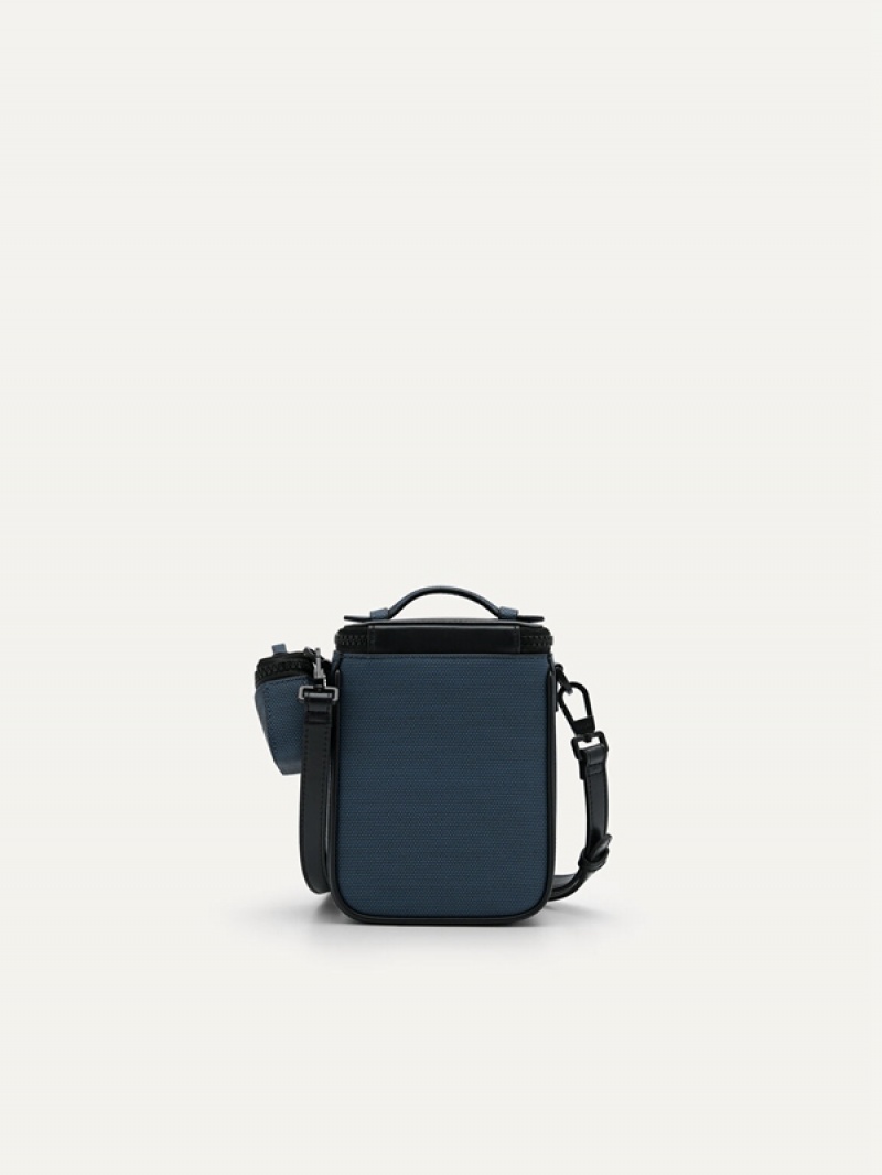 Navy Men's Pedro Cadet Mini Sling Bag | ZKGBIO-760