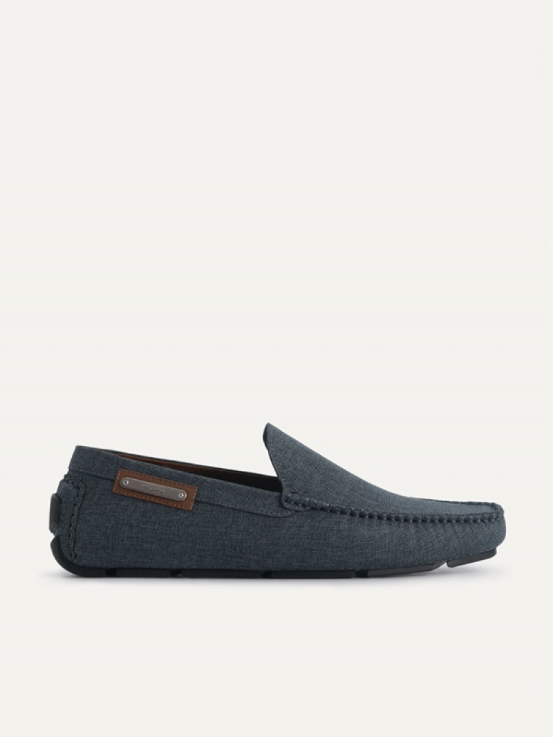 Navy Men\'s Pedro Casual Moccasins | SXWGJR-246