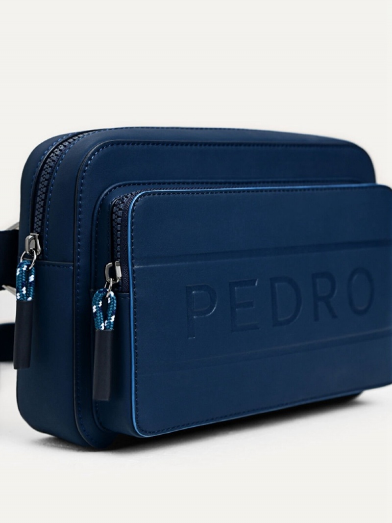 Navy Men's Pedro Flynn Casual Sling Bag | SMRQBJ-810