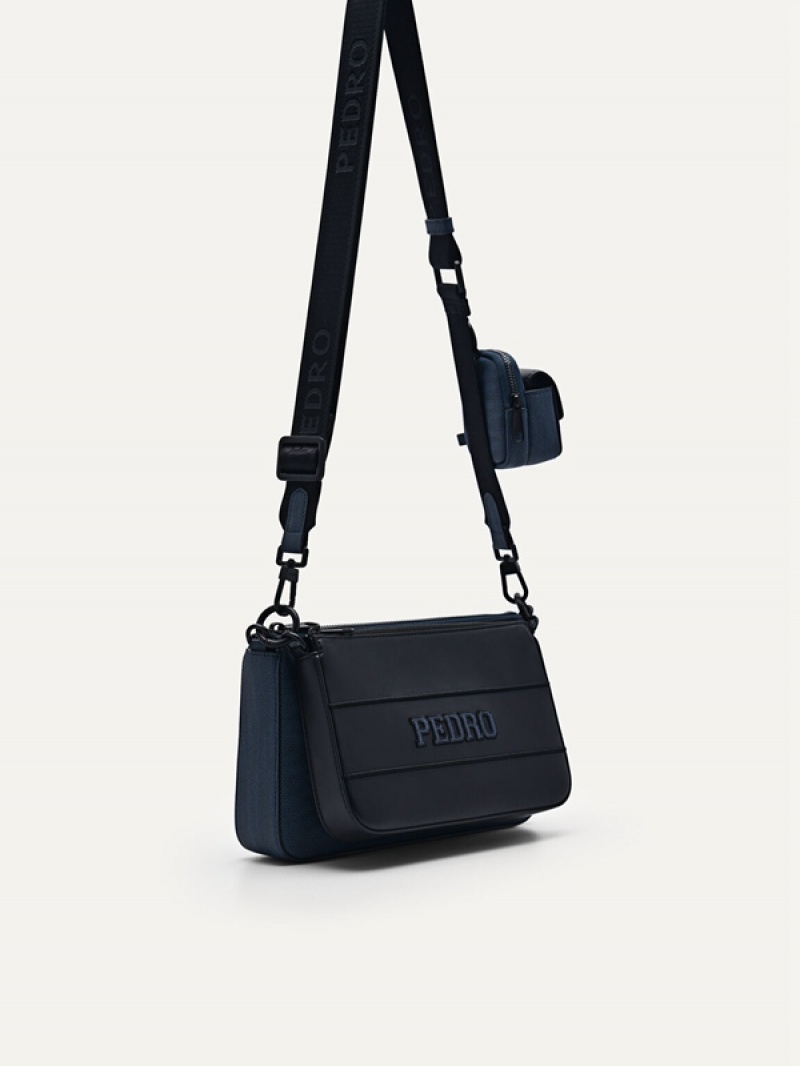 Navy Men's Pedro Frank Sling Bag | HBOSDL-201