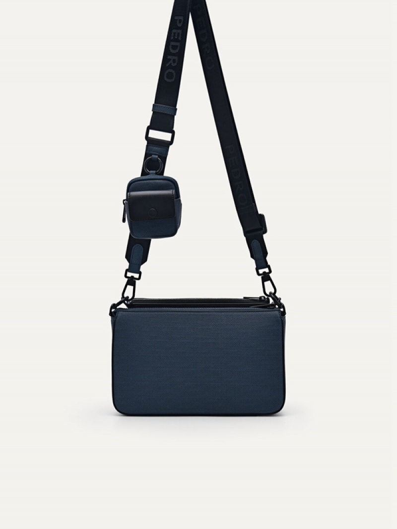 Navy Men's Pedro Frank Sling Bag | HBOSDL-201