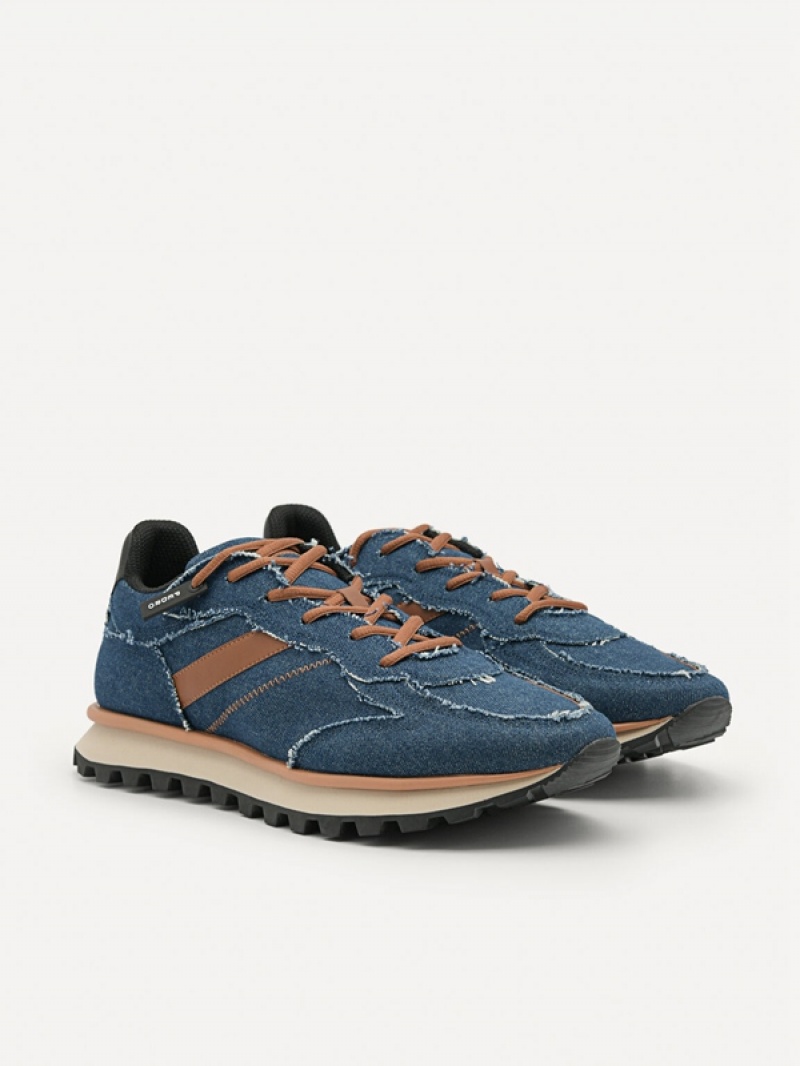 Navy Men's Pedro Harlin Sneakers | APIZET-705