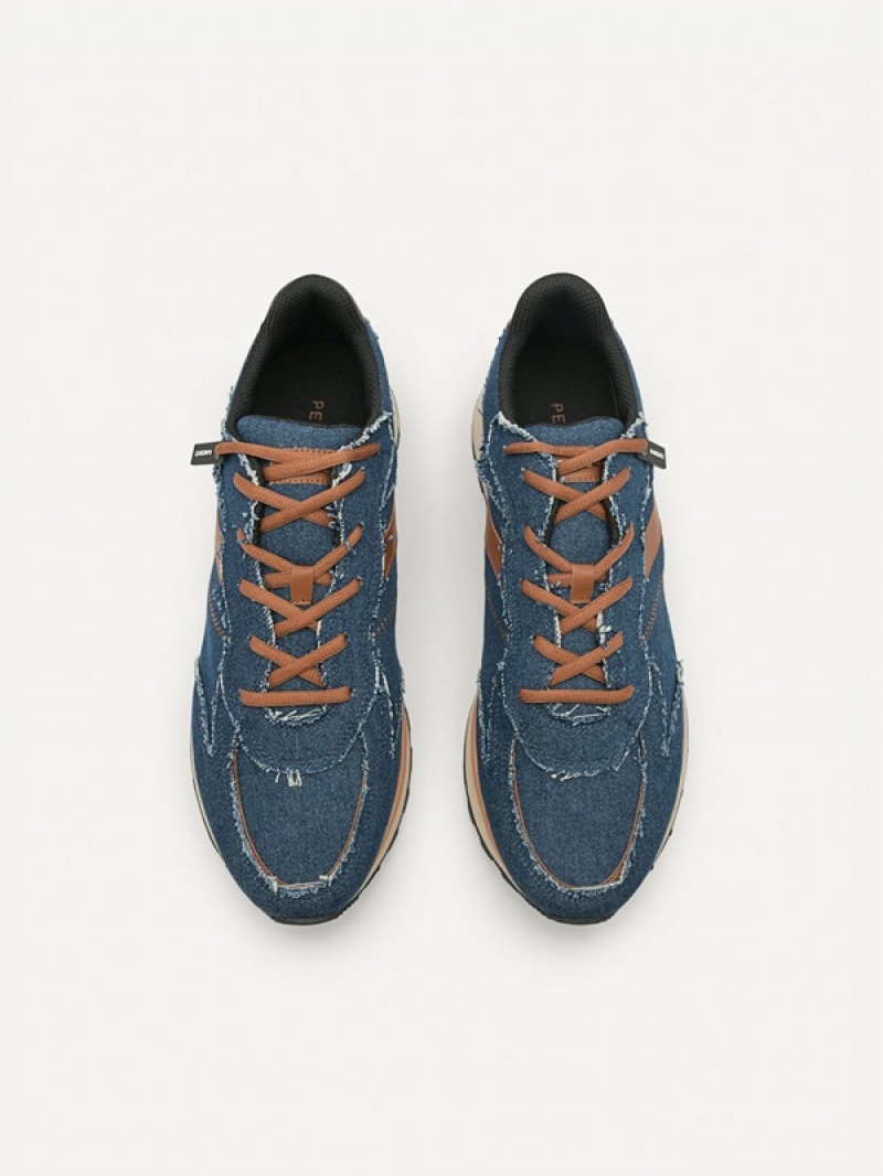 Navy Men's Pedro Harlin Sneakers | APIZET-705