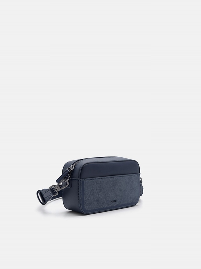 Navy Men's Pedro Helix Mini Sling Bag | ZHGXOV-492