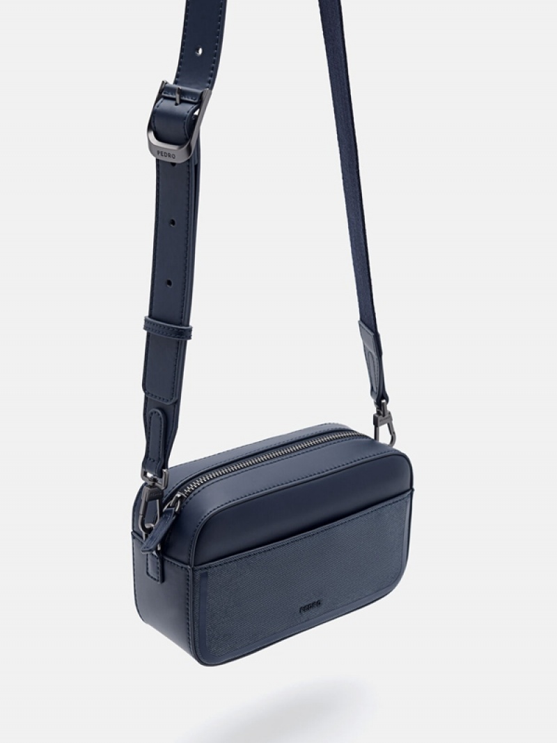 Navy Men's Pedro Helix Mini Sling Bag | ZHGXOV-492