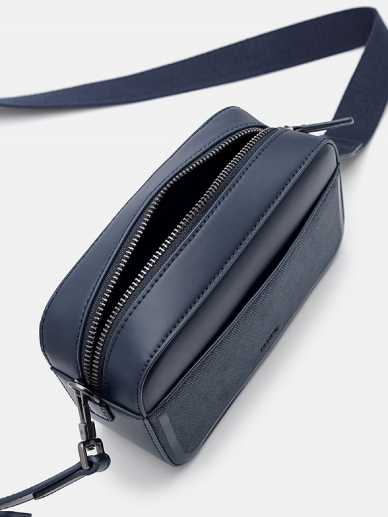 Navy Men's Pedro Helix Mini Sling Bag | ZHGXOV-492