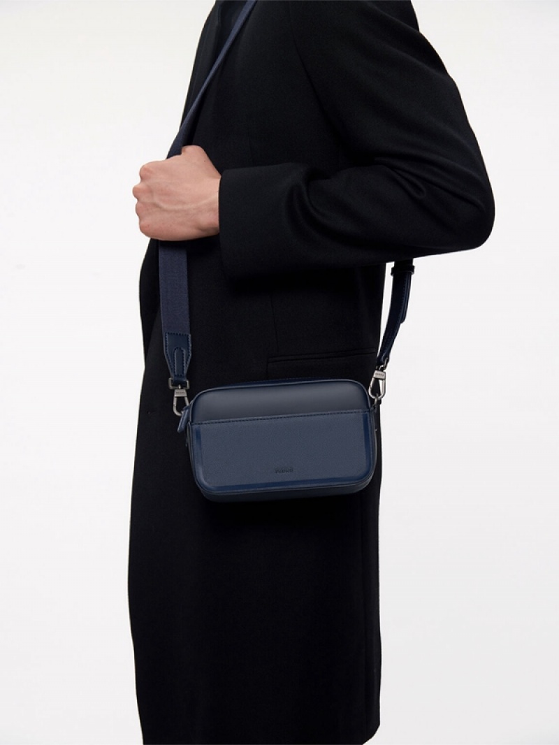 Navy Men's Pedro Helix Mini Sling Bag | ZHGXOV-492