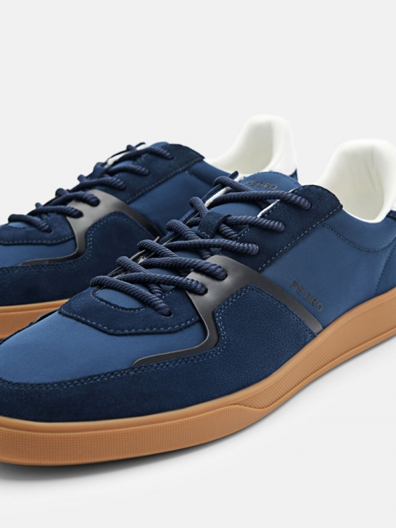 Navy Men's Pedro Icon Fleet Sneakers | TXSEQY-379