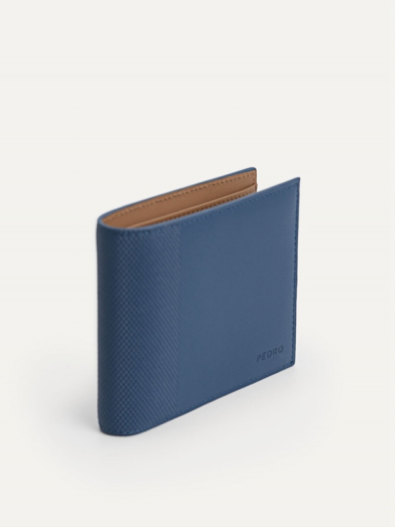 Navy Men's Pedro Leather Bifold Wallet | XUBLPZ-586