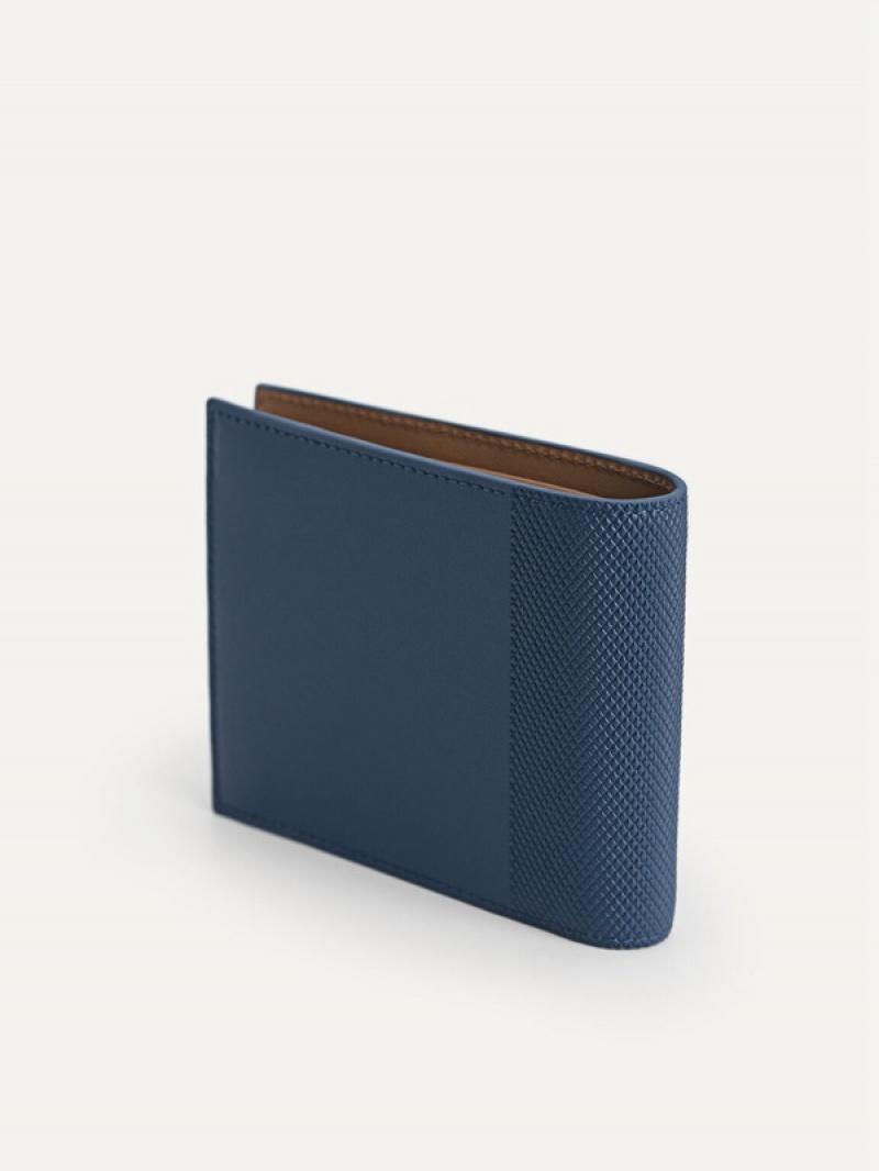 Navy Men's Pedro Leather Bifold Wallet | XUBLPZ-586