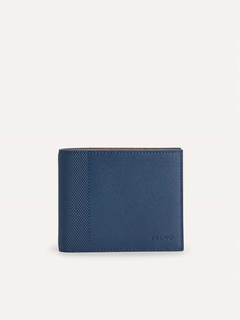 Navy Men\'s Pedro Leather Bifold Wallet | XUBLPZ-586