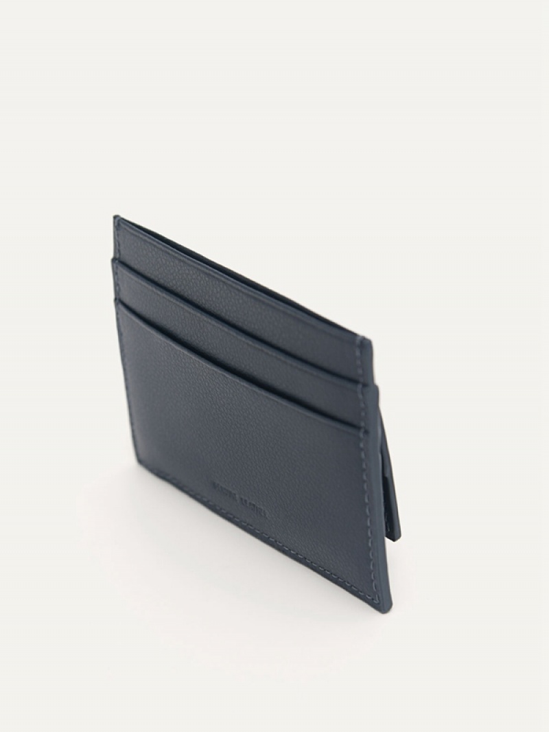 Navy Men's Pedro Leather Pouches | FWJOVG-153