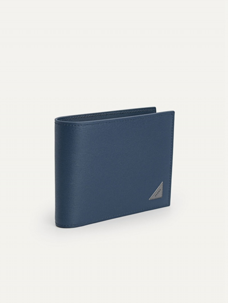 Navy Men's Pedro Leather (RFID) Bifold Wallet | WUYZLV-302