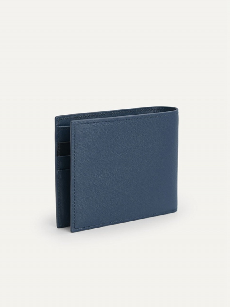 Navy Men's Pedro Leather (RFID) Bifold Wallet | WUYZLV-302