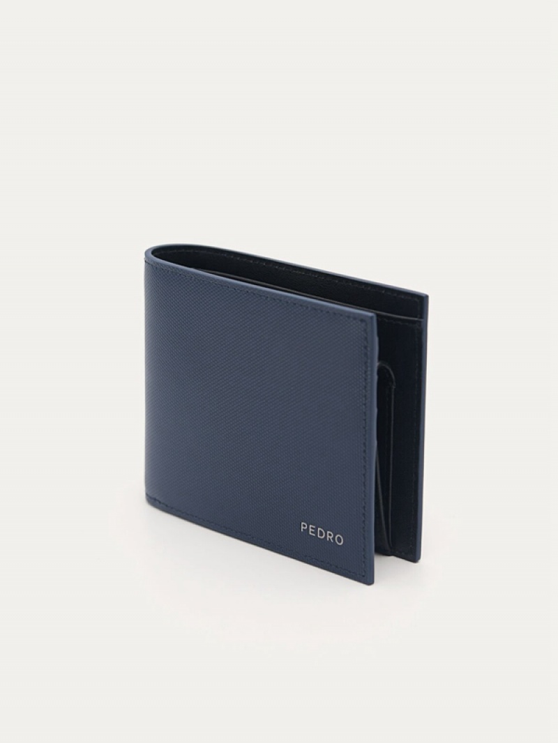 Navy Men's Pedro Leather Wallet | WLEHPY-190