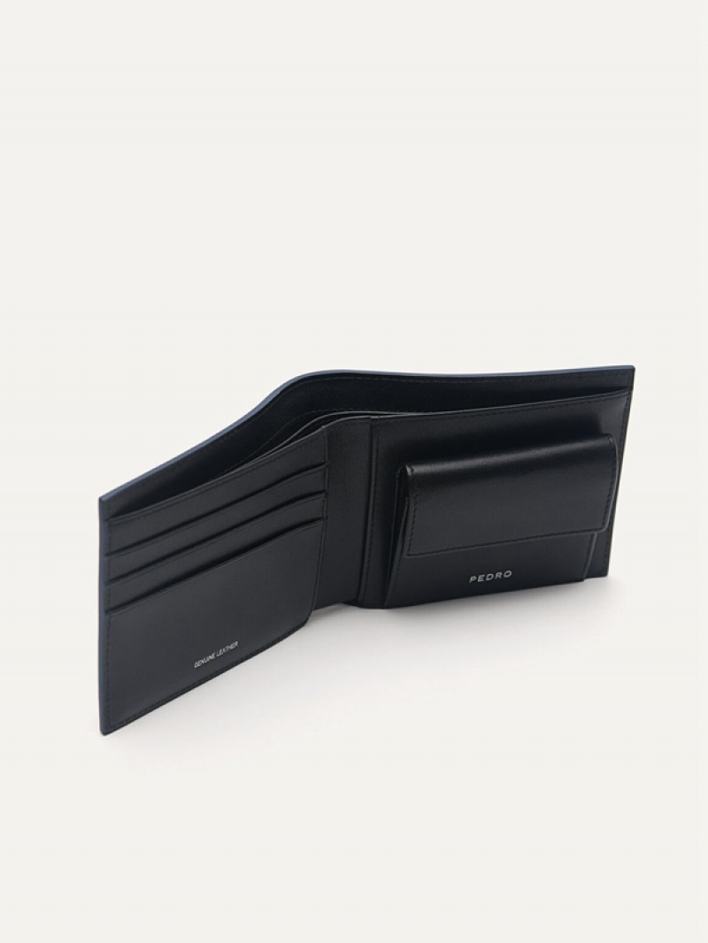 Navy Men's Pedro Leather Wallet | WLEHPY-190