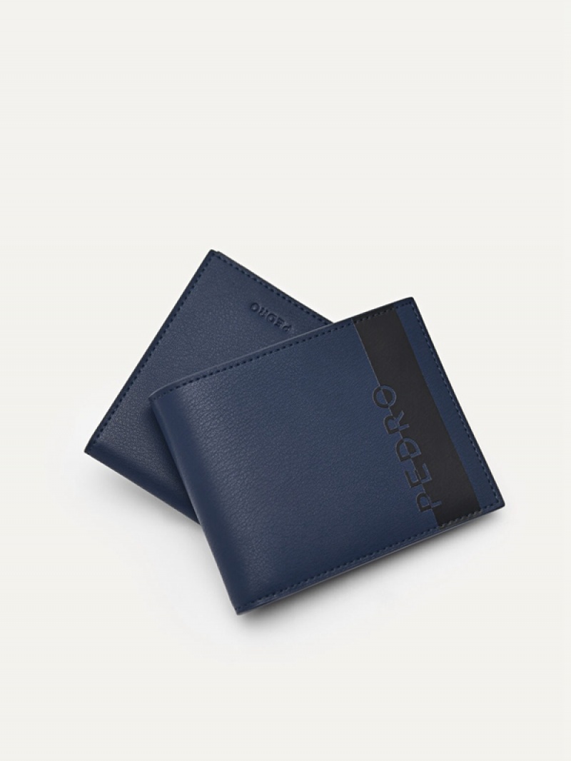 Navy Men's Pedro Leather with Insert Bifold Wallet | KDRSOZ-042