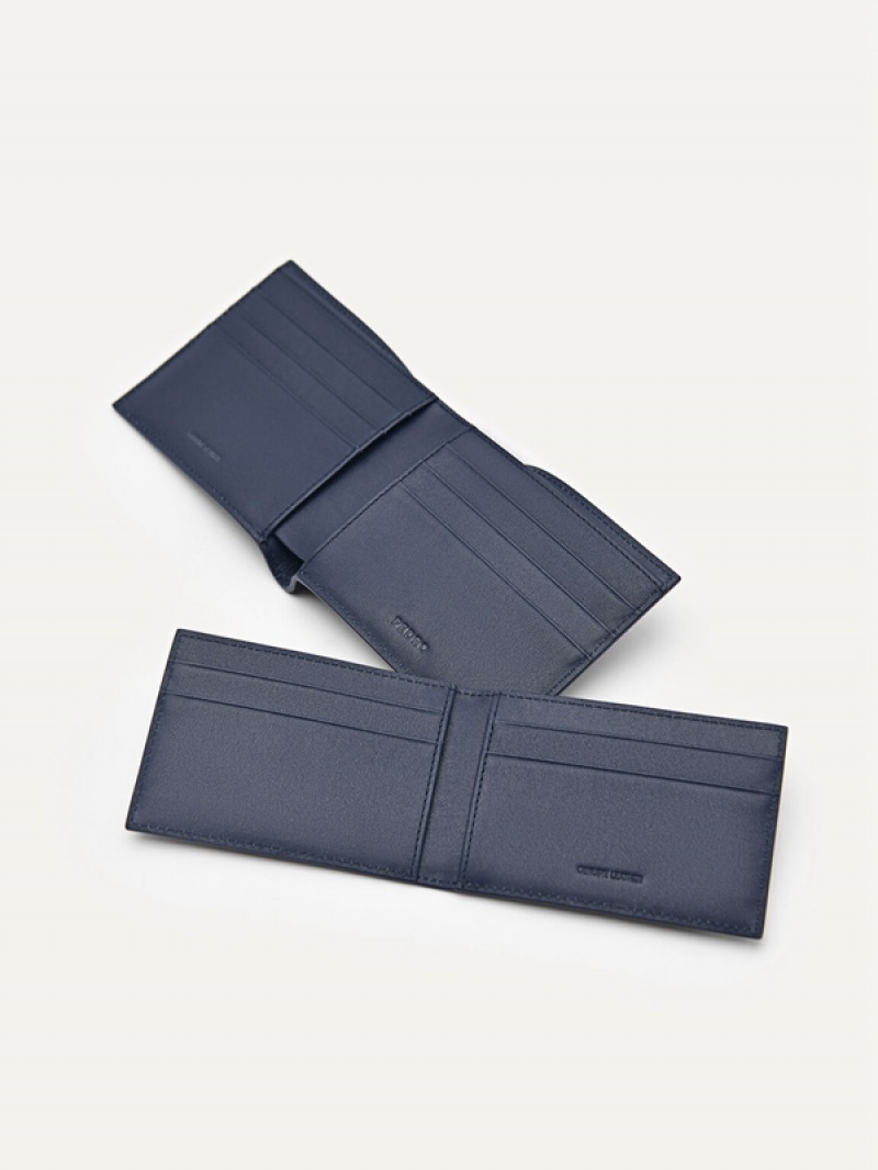 Navy Men's Pedro Leather with Insert Bifold Wallet | KDRSOZ-042