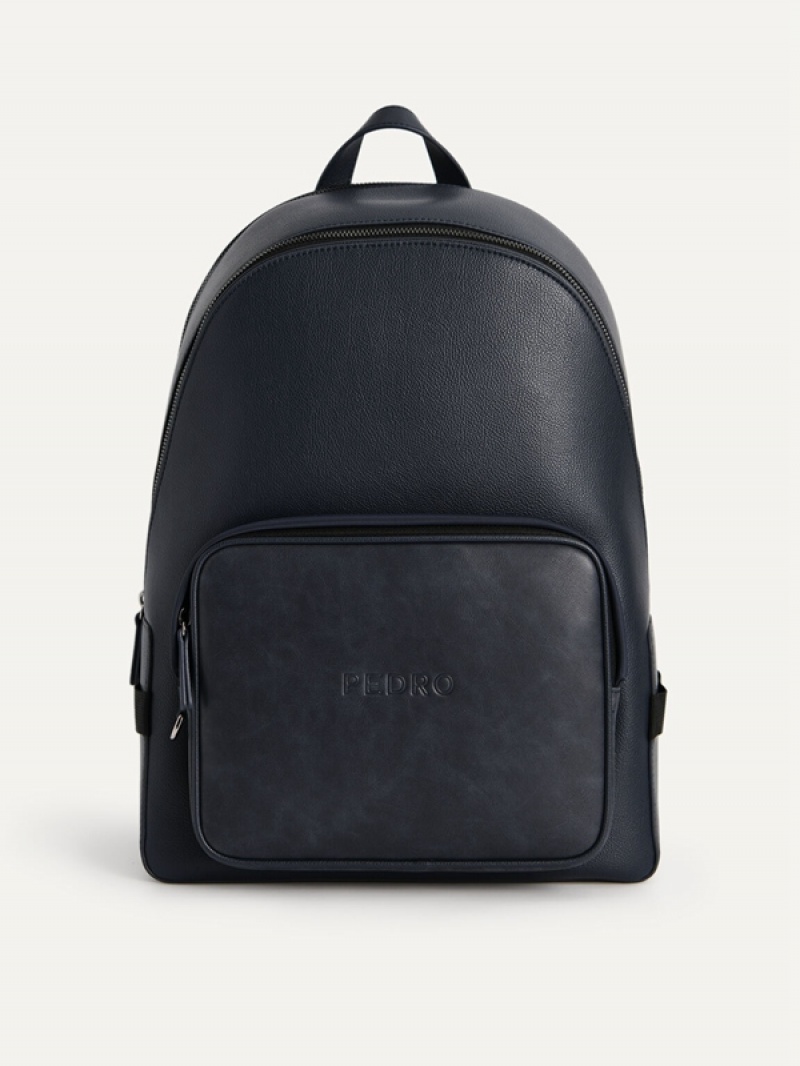 Navy Men's Pedro Lucas Casual Backpacks | GTWHNM-015