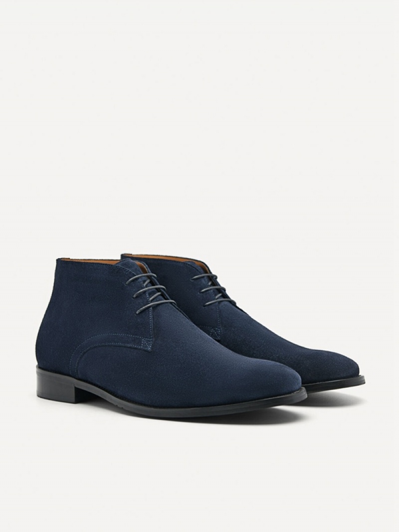 Navy Men's Pedro Oscar Ankle Boots | JFBCIZ-570