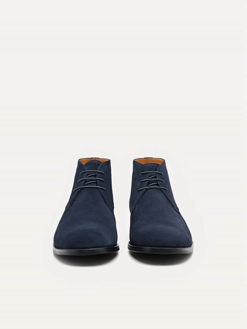 Navy Men's Pedro Oscar Ankle Boots | JFBCIZ-570