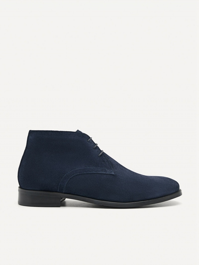 Navy Men\'s Pedro Oscar Ankle Boots | JFBCIZ-570