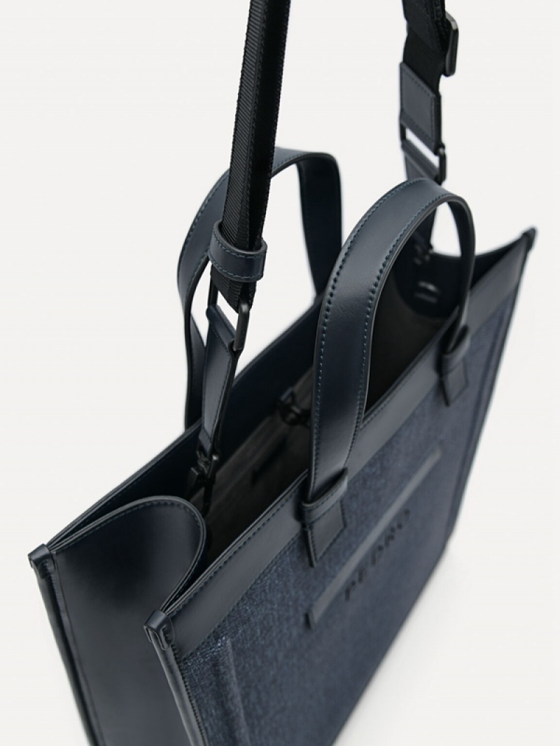 Navy Men's Pedro Rory Tote Bag | AMZXLS-652