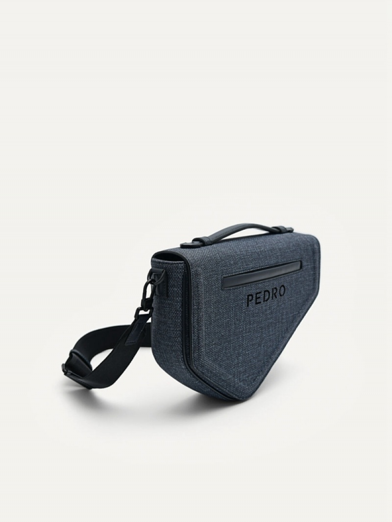 Navy Men's Pedro Taper Sling Bag | MCSIPZ-604