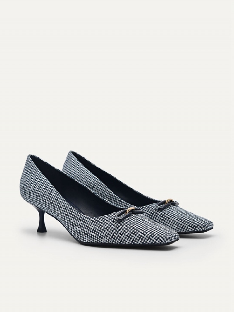 Navy Women's Pedro Studio Kate Woven Pumps | SXNEWJ-314