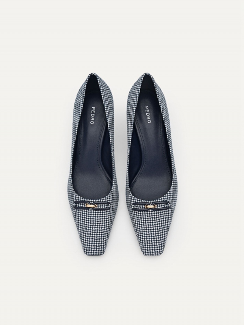 Navy Women's Pedro Studio Kate Woven Pumps | SXNEWJ-314