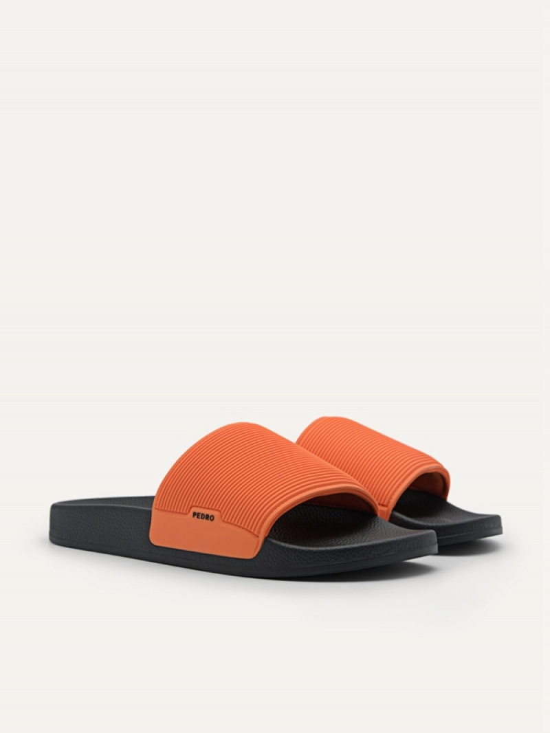 Orange Men's Pedro Brye Slides | MYGBJI-031