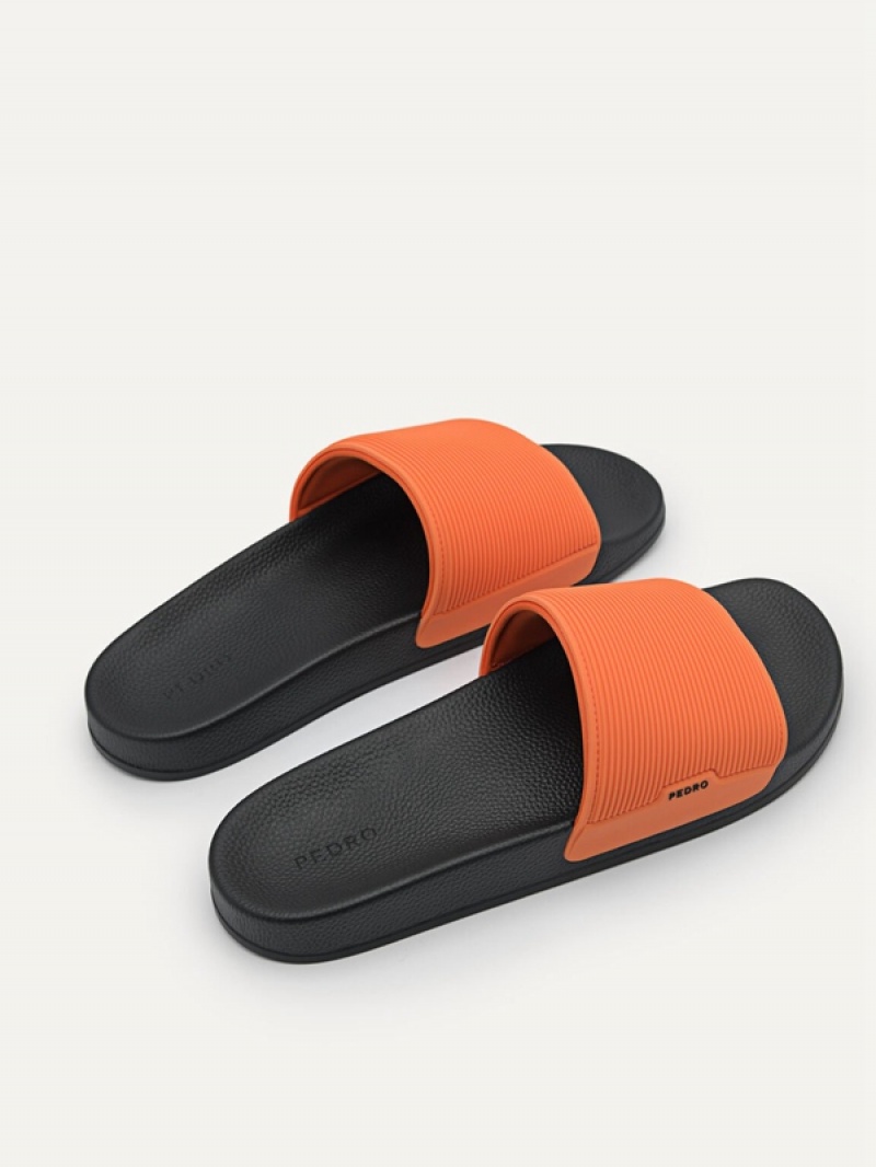 Orange Men's Pedro Brye Slides | MYGBJI-031